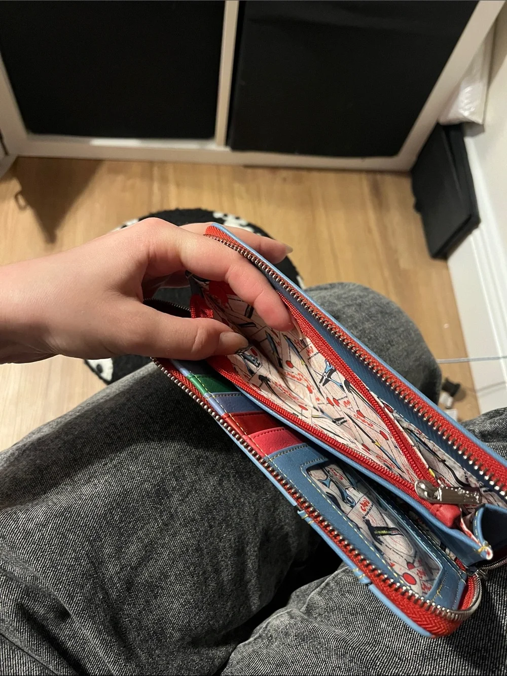 Loungefly Blue Red Striped 'Good Guys' Zip Wallet